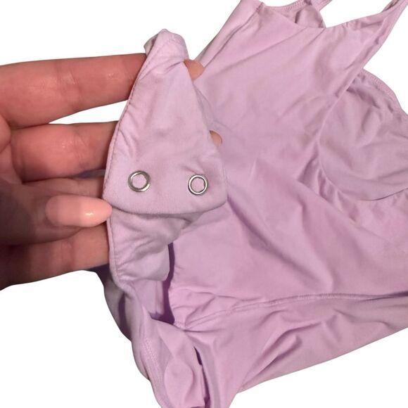 Skims Size‎ S Fits Everybody Square Neck Bodysuit Pastel Purple Stretchy Basic - Picture 7 of 8